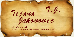 Tijana Jakovović vizit kartica